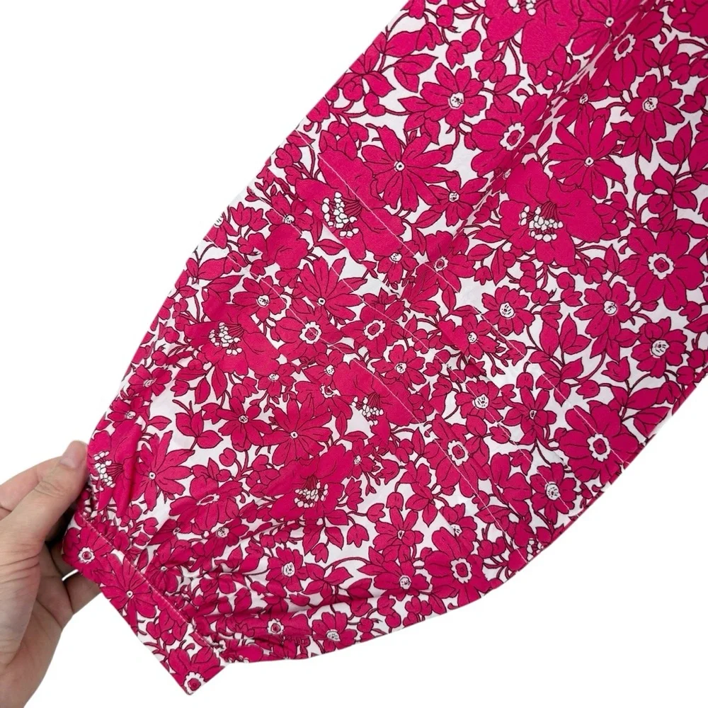 J. Crew Floral Popover Blouse Blushing Meadow Sz S NWT